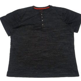 Black Marl Big & Tall Henley T-Shirt PSM-4836
