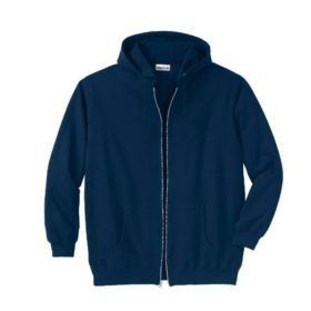 Navy Blue Fleece Big & Tall Size Zipper Hoodie PSM-5010