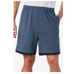 Slate Blue Hang Down Jersey Big Size Shorts PSM-5034