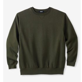 Deep Olive Fleece Big Size Crewneck Sweatshirt PSM-5169