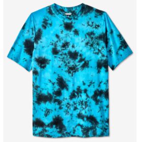 Electric Turquoise Marble Big & Tall Crewneck T-Shirt PSM-5107