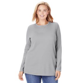 Grey Plus Size Women Thermal Shirt PSW-5127