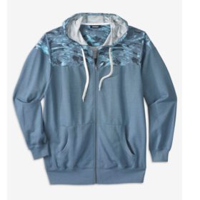 Slate Blue Terry Big & Tall Size Snow Lodge Hoodie PSM-5181