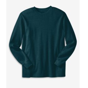 Heather Teal Knit Thermal Crewneck T-Shirt PSM-5187