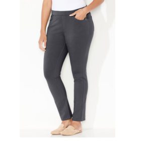 Rich Grey French Terry Plus Size Women Jeans PSW-5133