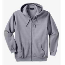 Grey Fleece Big & Tall Size Zipper Hoodie PSM-5316