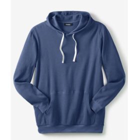 Blue Waffle-Knit Big & Tall Thermal Pullover Hoodie PSM-5310
