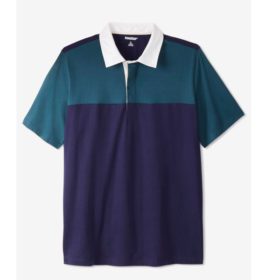 Navy Rugby Big & Tall Size Short Sleeve Polo Shirt PSM-5341