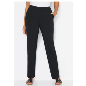 Black Stretch Cotton Plus Size Women Pants PSW-5586