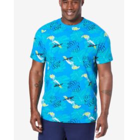 Blue Big & Tall Size Bird Graphic Crewneck T-Shirt PSM-5622