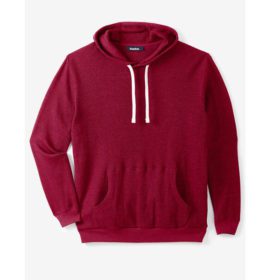 Heather Rich Burgundy Waffle Knit Thermal Pullover Hoodie PSM-5592