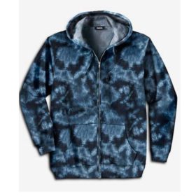 Navy Blue Marble Fleece Big & Tall Size Zipper Hoodie PSM-5573