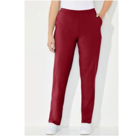 Rich Burgundy Stretch Cotton Plus Size Women Pants PSW-5587