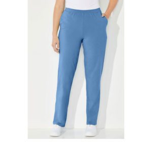 Blue Stretch Cotton Plus Size Women Pants PSW-5588