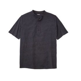 Charcoal Big & Tall Size Henley T-Shirt PSM-5627