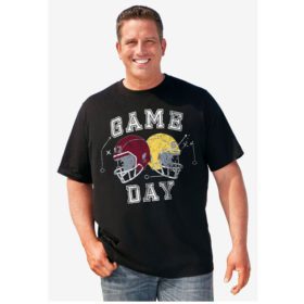 Black Game Day Big & Tall Size Graphic T-Shirt PSM-5817