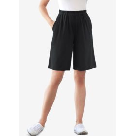 Black Plus Size Women Knit Short PSW-5874