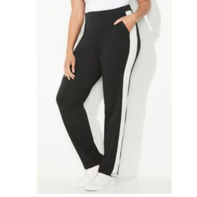 Black And White French Terry Active Pants PSW-5796