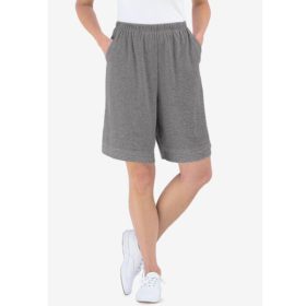 Grey Plus Size Women Knit Short PSW-5871