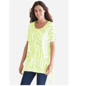 Lime Patchwork Bamboo  Sharkbite Trapeze Tunic PSW-5781