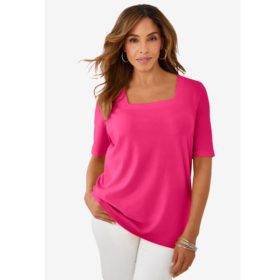 Pink Burst Square Neck T-Shirt PSW-5820