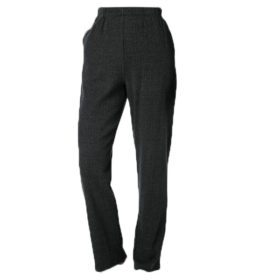 Charcoal Knit Ribbed Plus Size Trouser PSM-5921