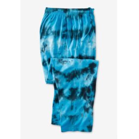 Electric Turquoise Marble Light Weight Jersey Pajama Pants PSM-5945