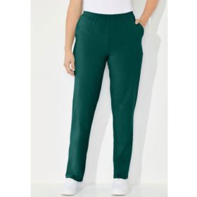 Emerald Green Stretch Cotton Plus Size Women Pants PSW-5632