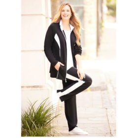 Black and White French Terry Active Jacket PSW-6036