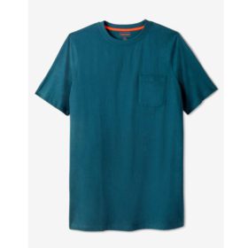 Teal Big & Tall Size Pocket Crewneck T-Shirt PSM-5976