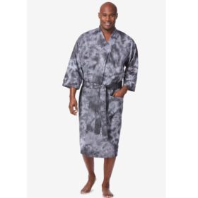 Black White Marble Big & Tall Size Cotton Jersey Robe PSM-6094