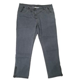 Grey Plus Size Woman Zip Bottom Jeans PSW-6103