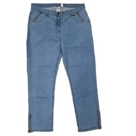 Light Blue Plus Size Woman Zip Bottom B Grade Jeans PSW-6101B