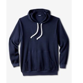 Navy Waffle-Knit Big & Tall Thermal Pullover Hoodie PSM-6111