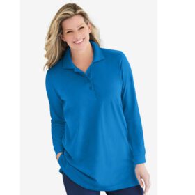 Bright Cobalt Long Sleeve Polo Shirt PSW-6180