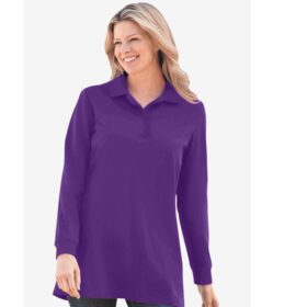 Radiant Purple Long Sleeve Polo Shirt PSW-6178