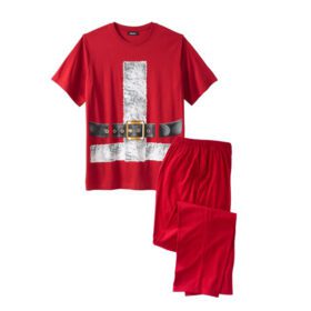 Red Jersey Knit Santa Pajama Set PSM-6201