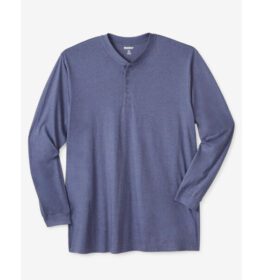 Slate Blue Lightweight Long Sleeve Henley T-Shirt PSM-6190