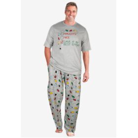 Naughty Nice Lights Lightweight Cotton Jersey Pajama Set PSM-6105
