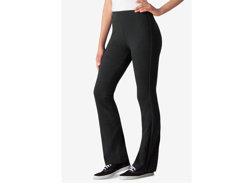 Black Stretch Cotton Bootcut Pant PSW-6378 Plus Clothing in