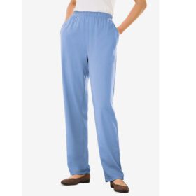 French Blue Knit Straight Leg Pant PSW-6297