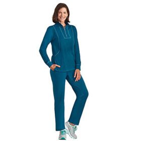 Plus Size Women French Terry Knit Pajama Set PSW-6300