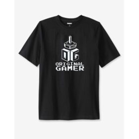 Black Big & Tall Size Original Gamer Nostalgia Graphic T-Shirt PSM-6421