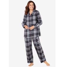 Plaid Plussize Women Classic Flannel Pajama Set PSW-6414