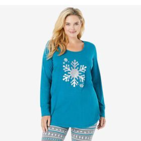 Blue Snow Graphic Long Sleeve T-Shirt PSW-6561
