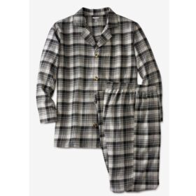 Heather Grey Plaid Flannel Pajama Set PSM-6406