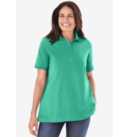 Plus Size Women Perfect Short-Sleeve Polo Shirt PSW-6572