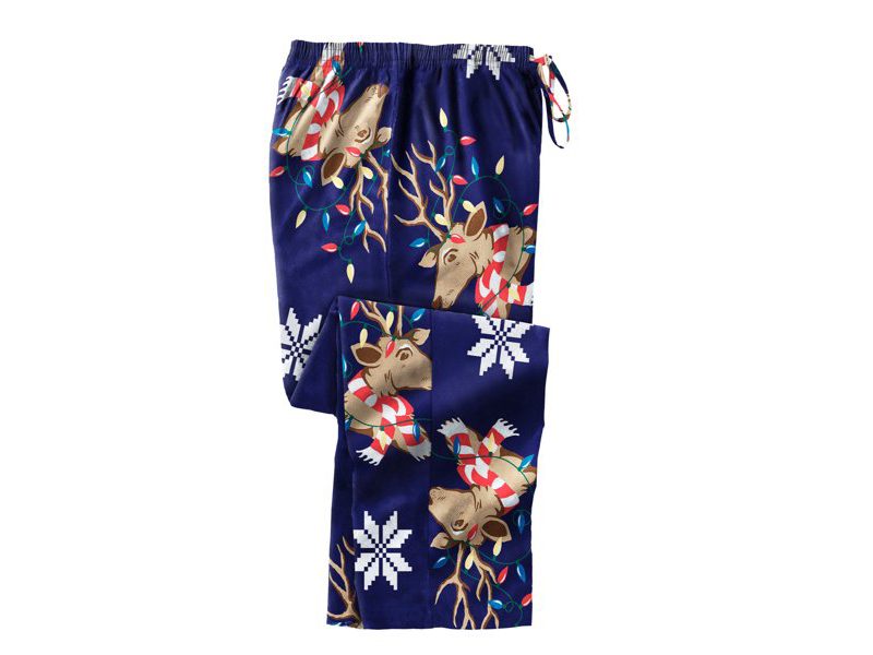Reindeer Novelty Print Flannel Pajama Pants PSM-6394 | Plus Size ...