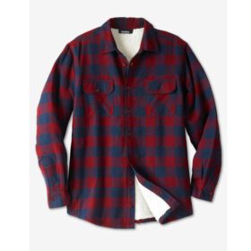 Rich Burgundy Plaid Flannel Sherpa Lined B Grade Shirt PSM-6574B