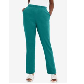 Tropical Teal Straight Leg Knit Pant PSW-6549